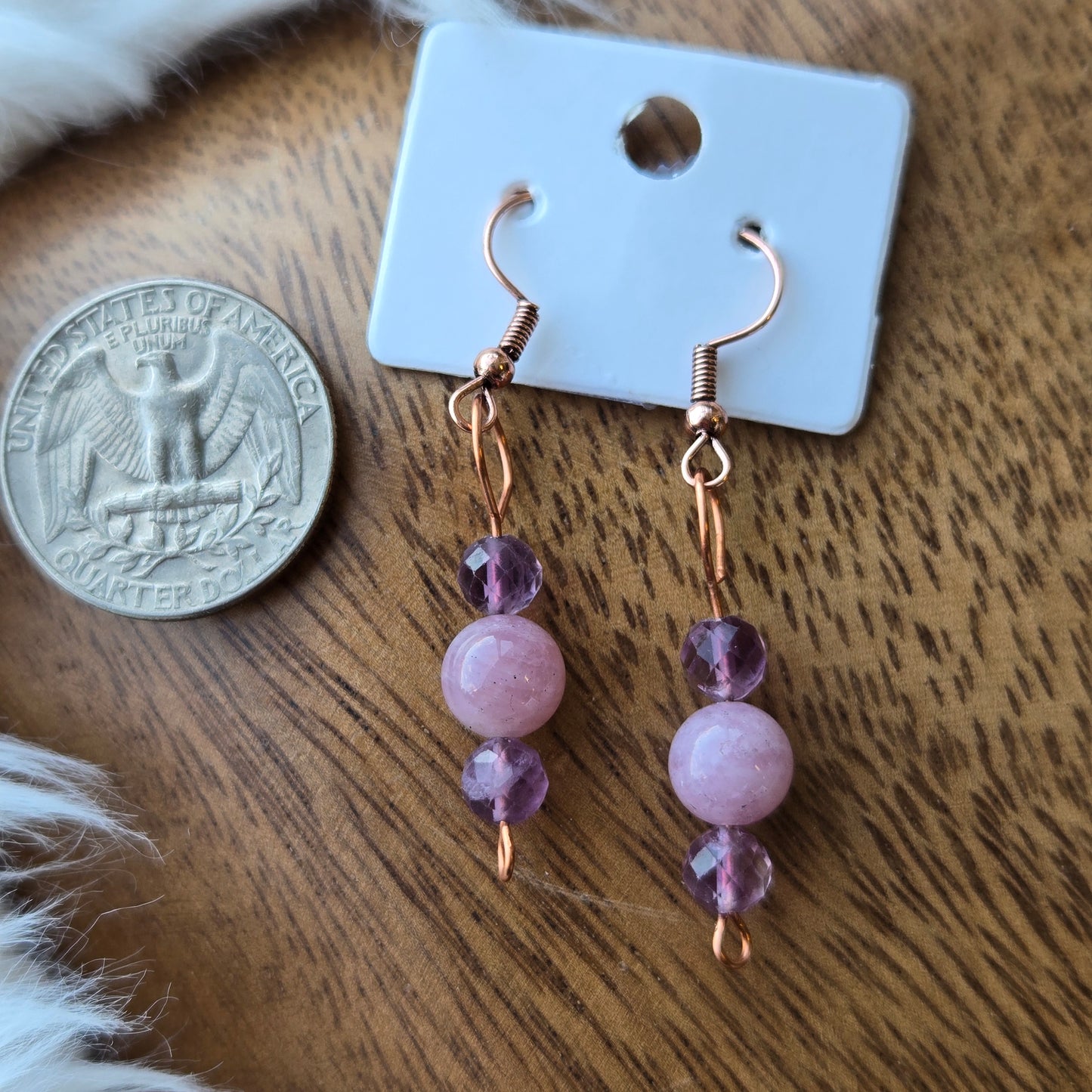 Pink Amethyst Earrings 1073