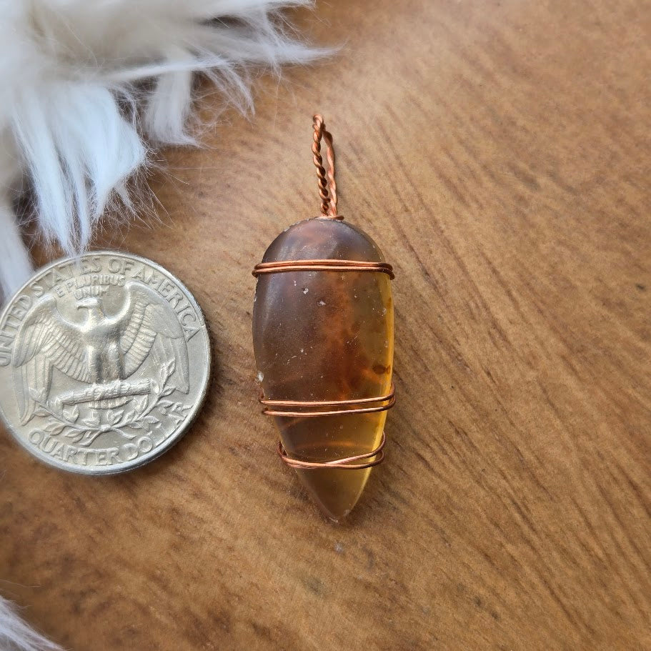 Blue Amber Pendant 937