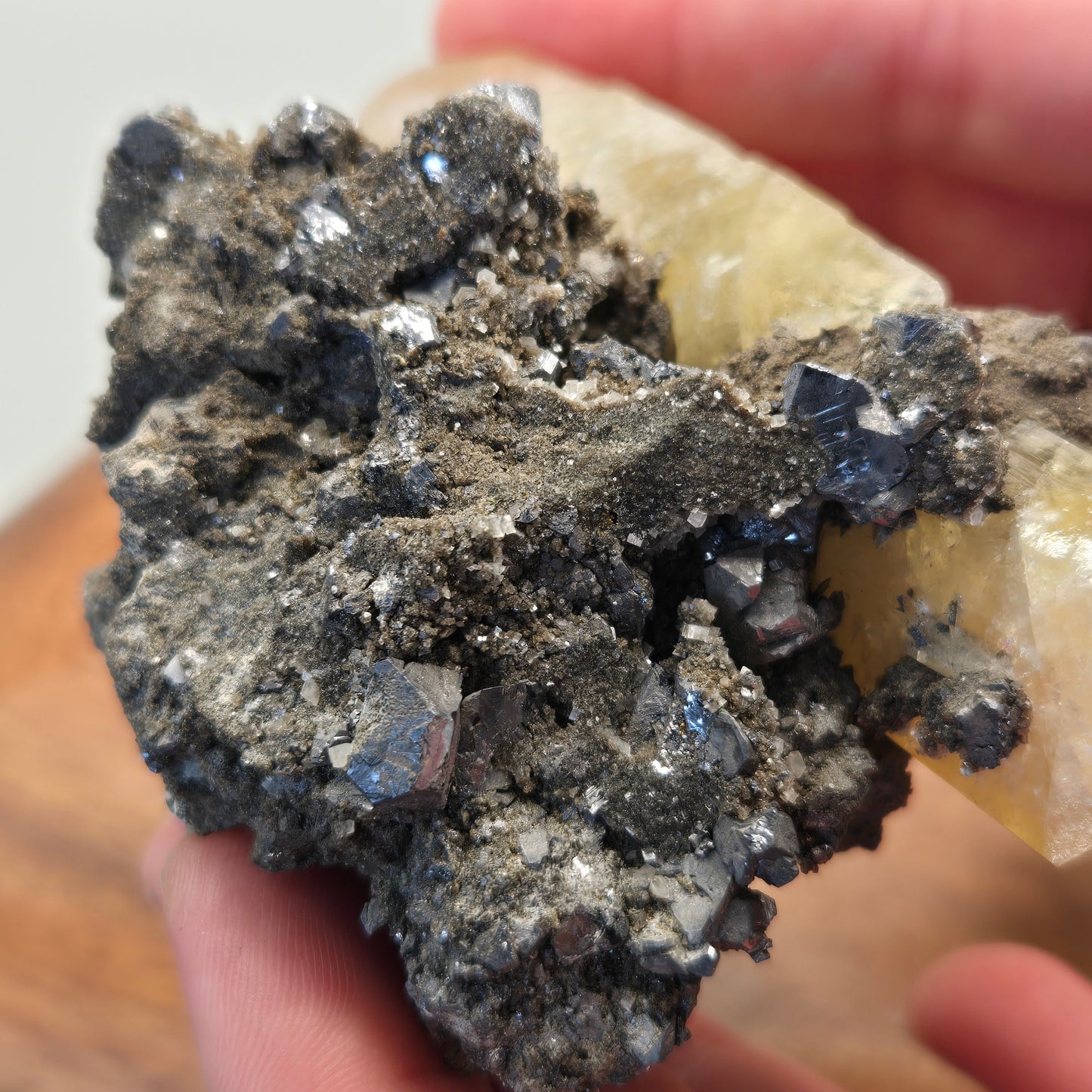 Phantomed Calcite on Galena 134