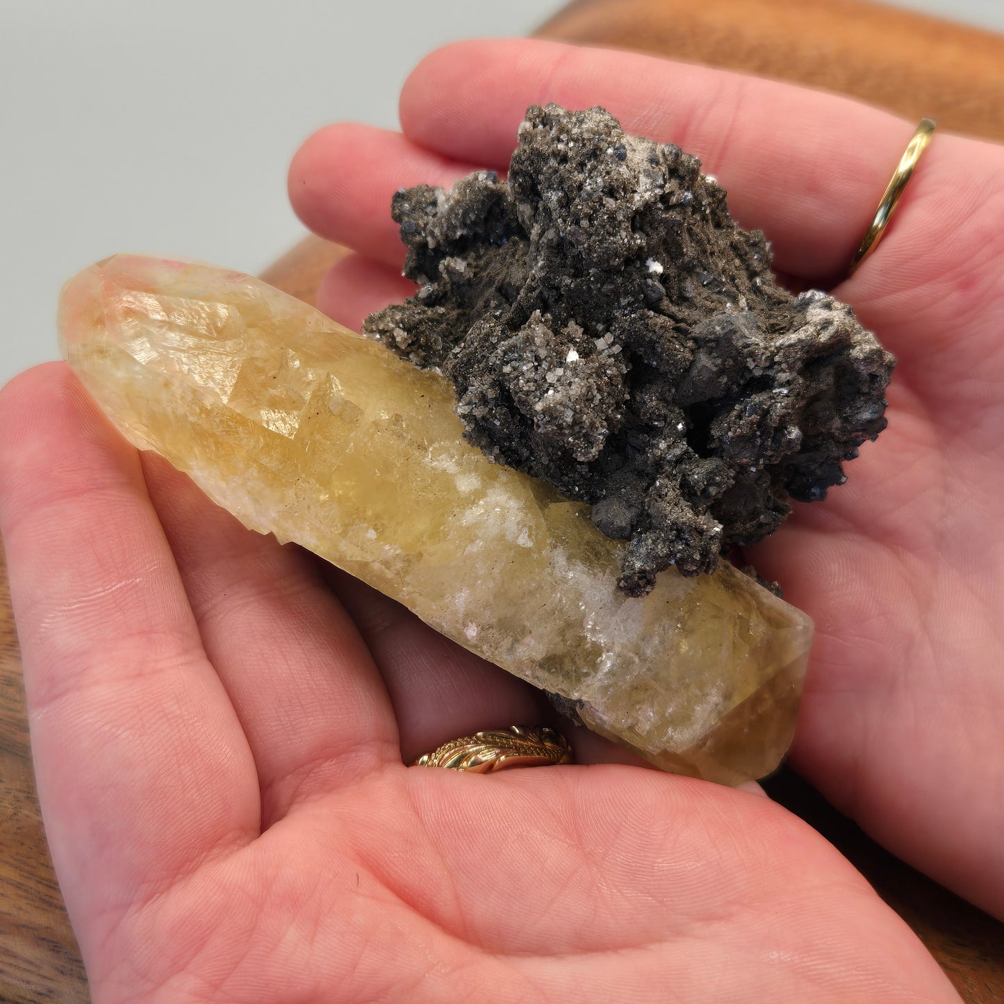 Phantomed Calcite on Galena 134