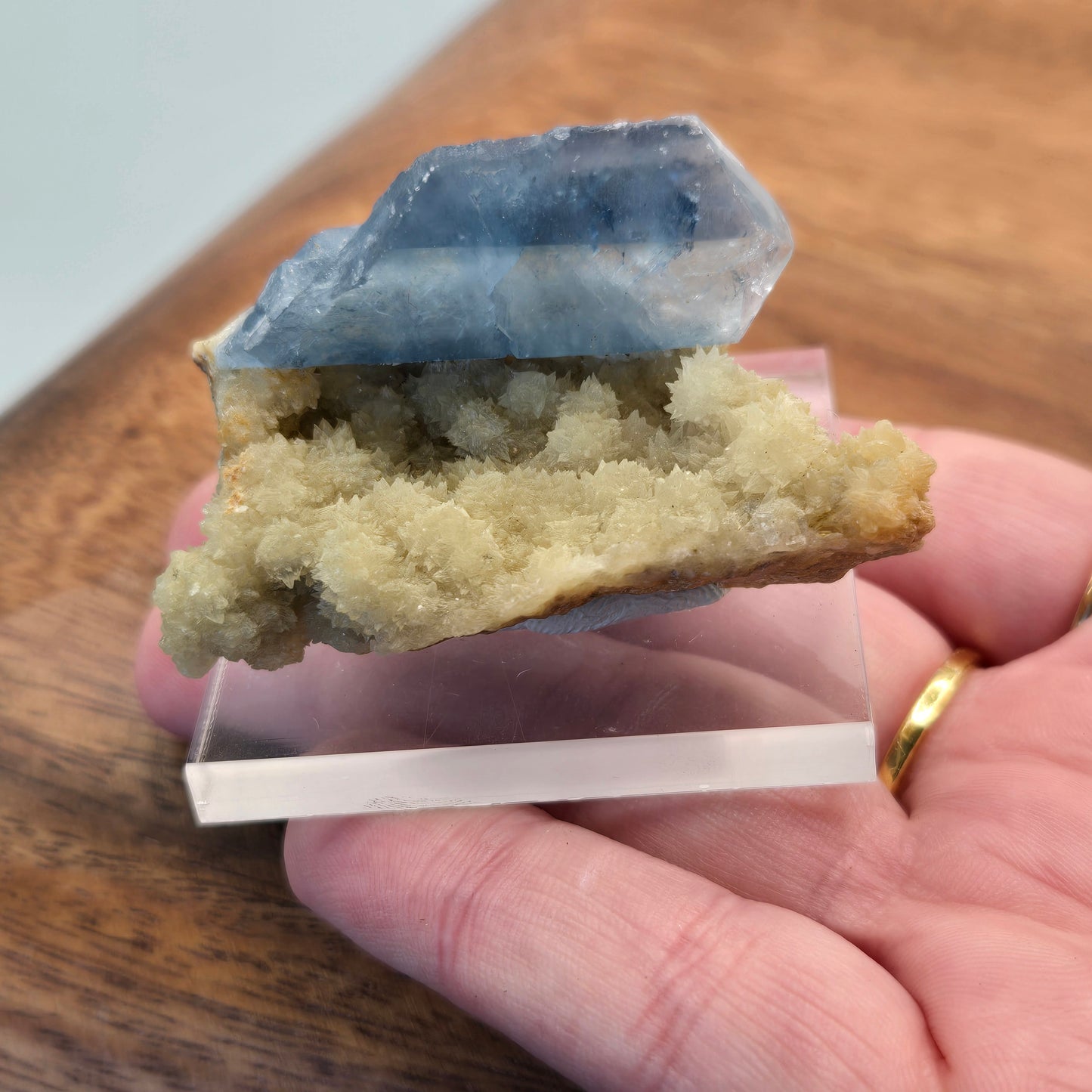 Cobalt Celestine on Calcite 132