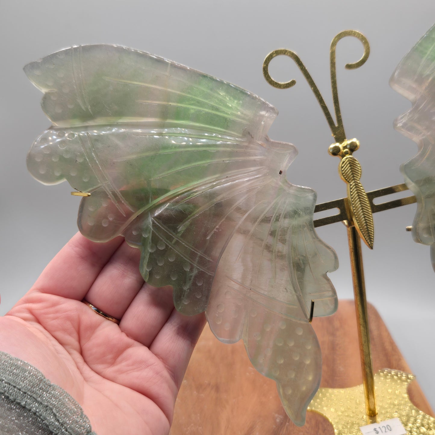 Fluorite Wings on Stand 156