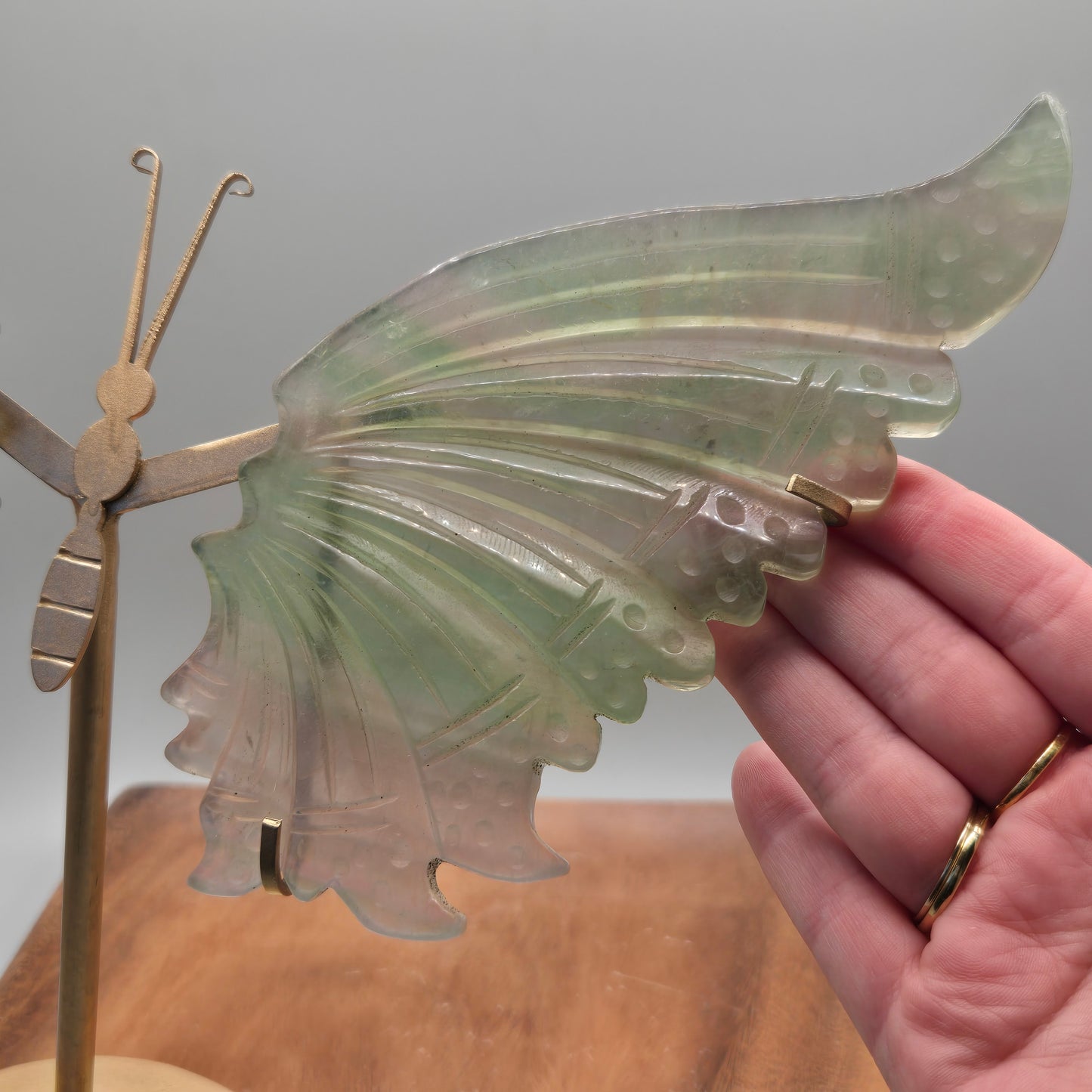 Fluorite Wings on Stand 157