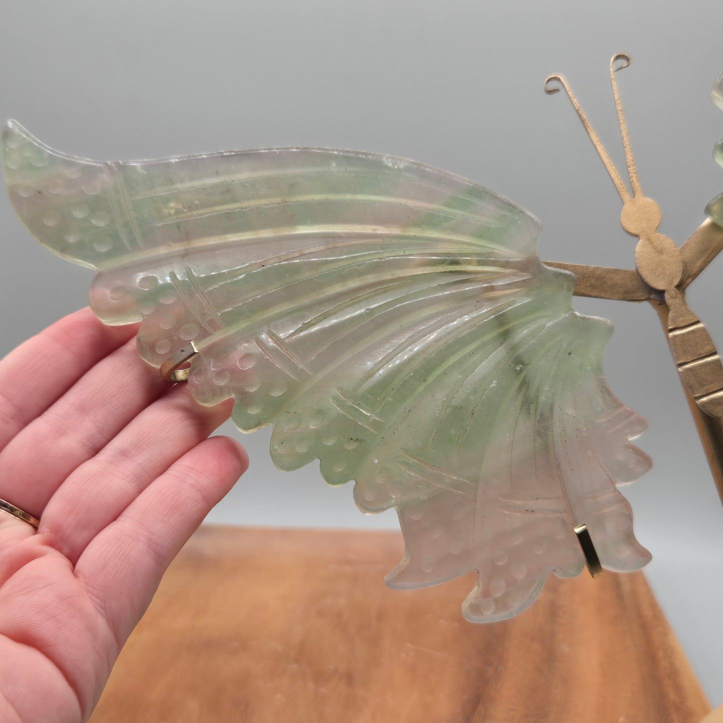 Fluorite Wings on Stand 157