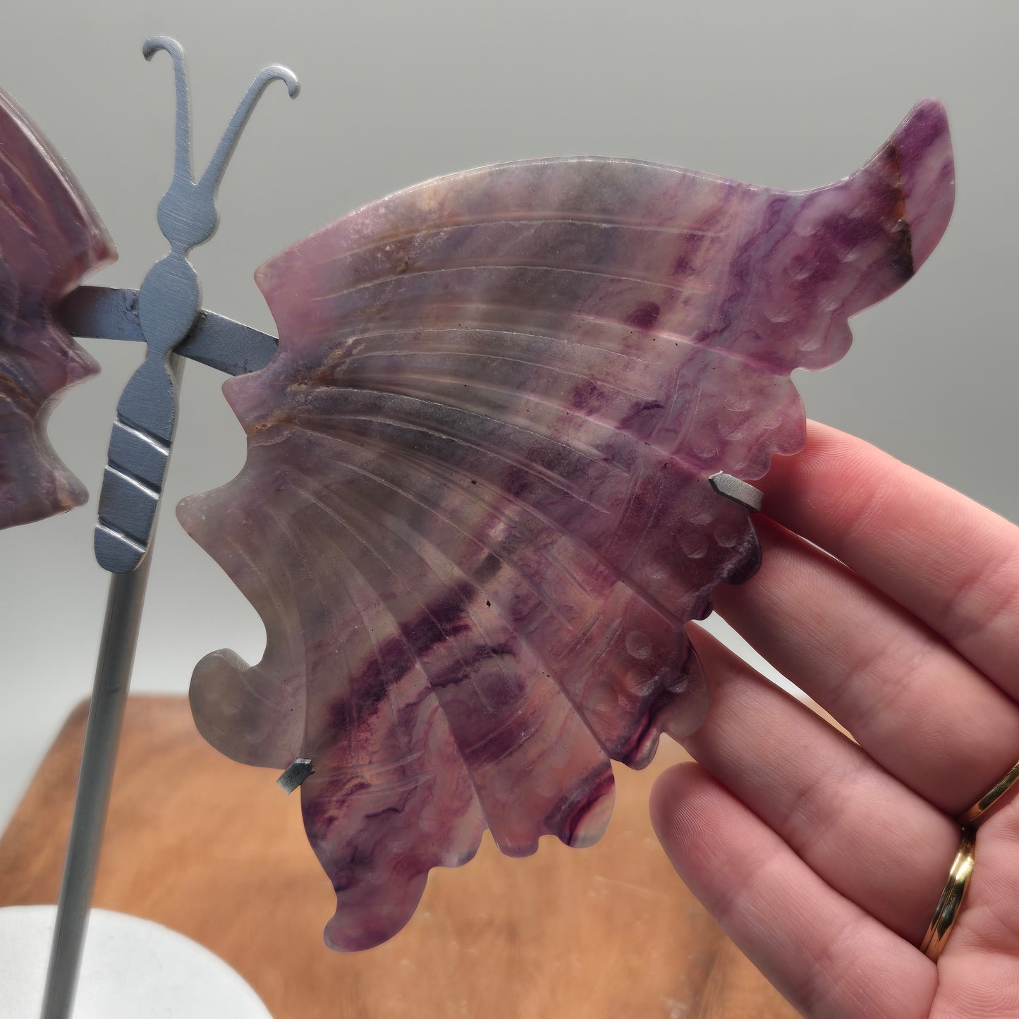 Fluorite Wings on Stand 158