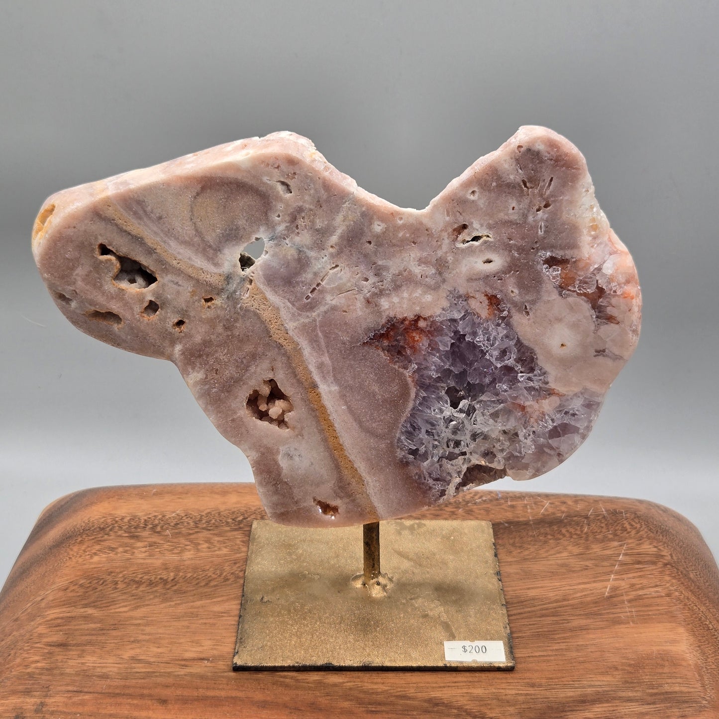 Pink Amethyst Slab on Stand 166