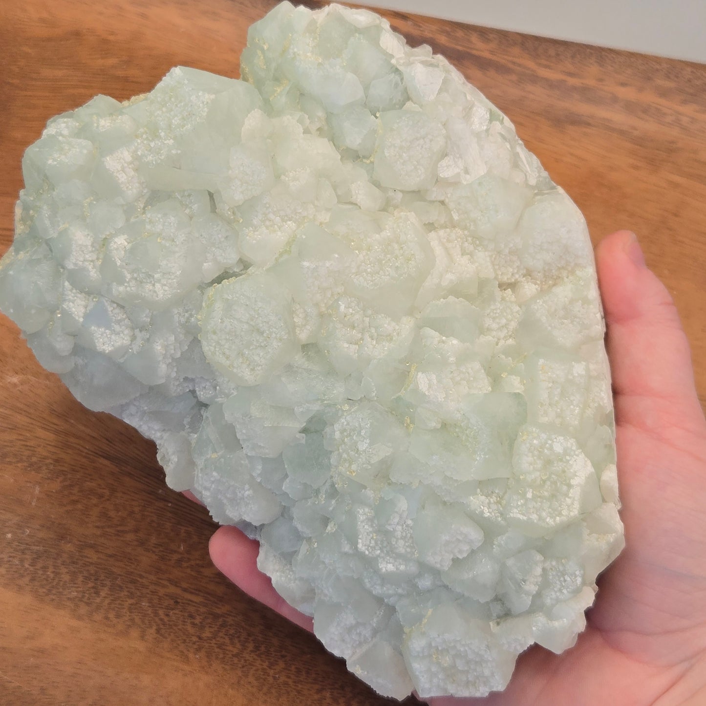 Green Apophyllite with Yellow Calcite 196