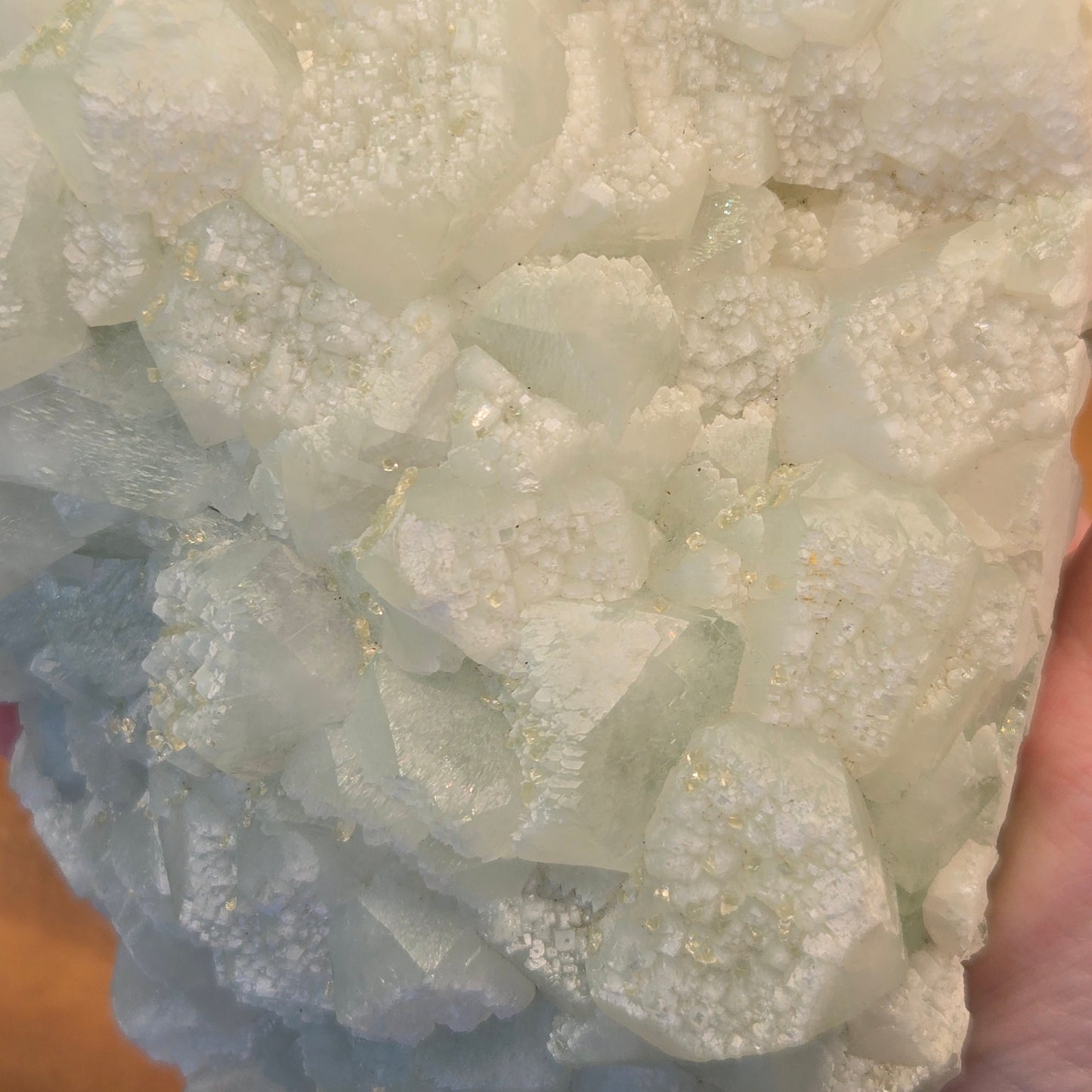 Green Apophyllite with Yellow Calcite 196