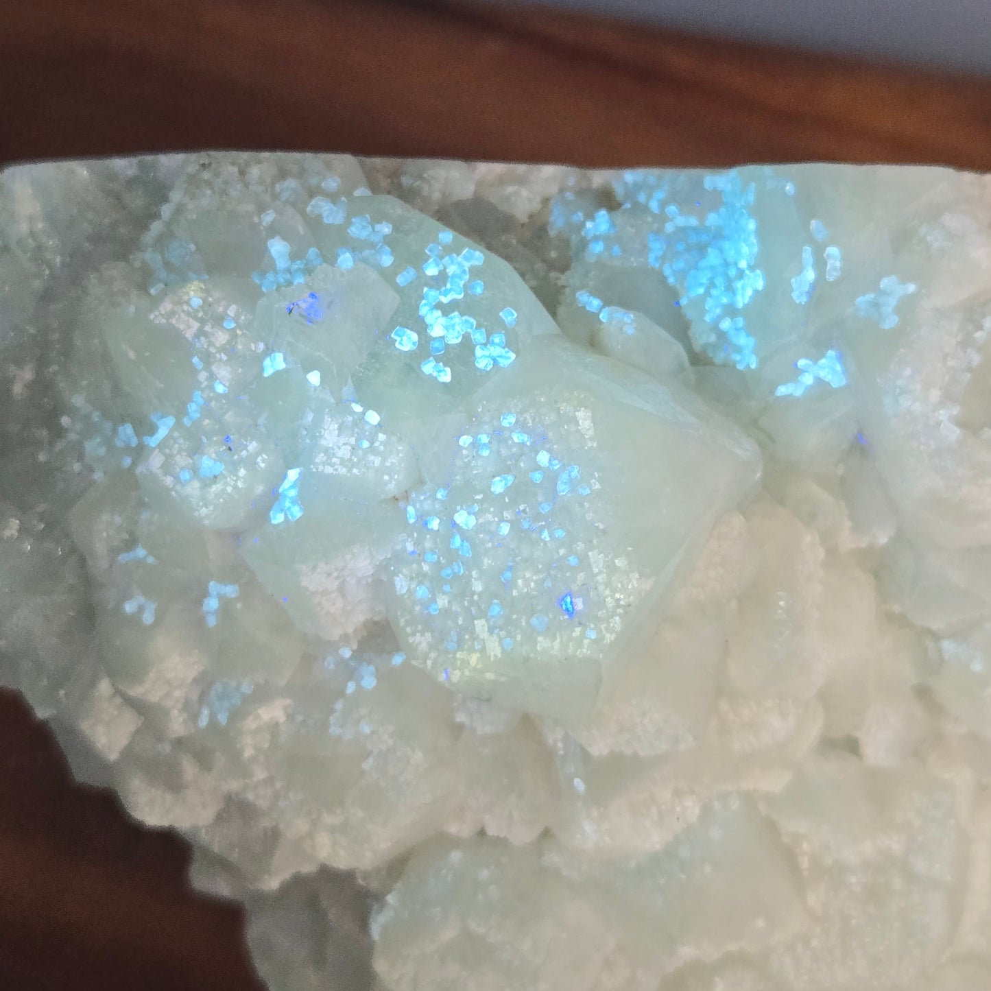 Green Apophyllite with Yellow Calcite 196