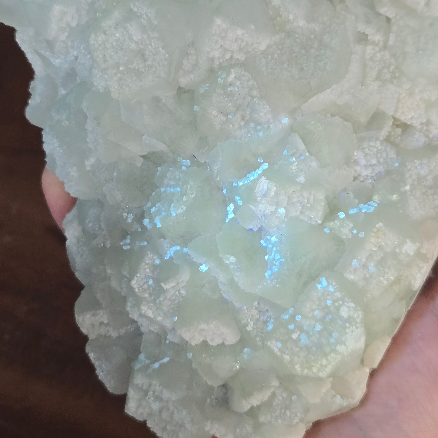 Green Apophyllite with Yellow Calcite 196