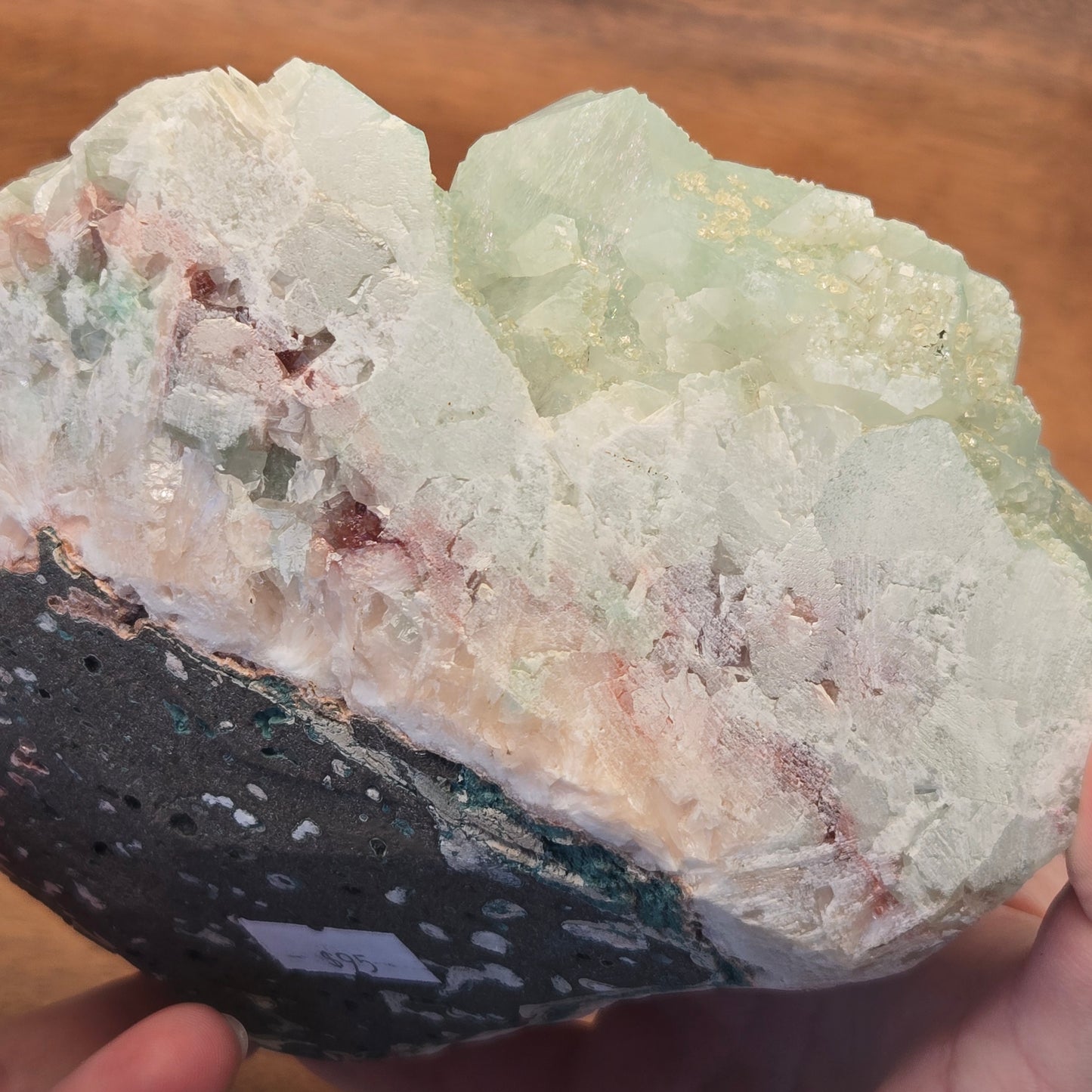 Green Apophyllite with Yellow Calcite 196