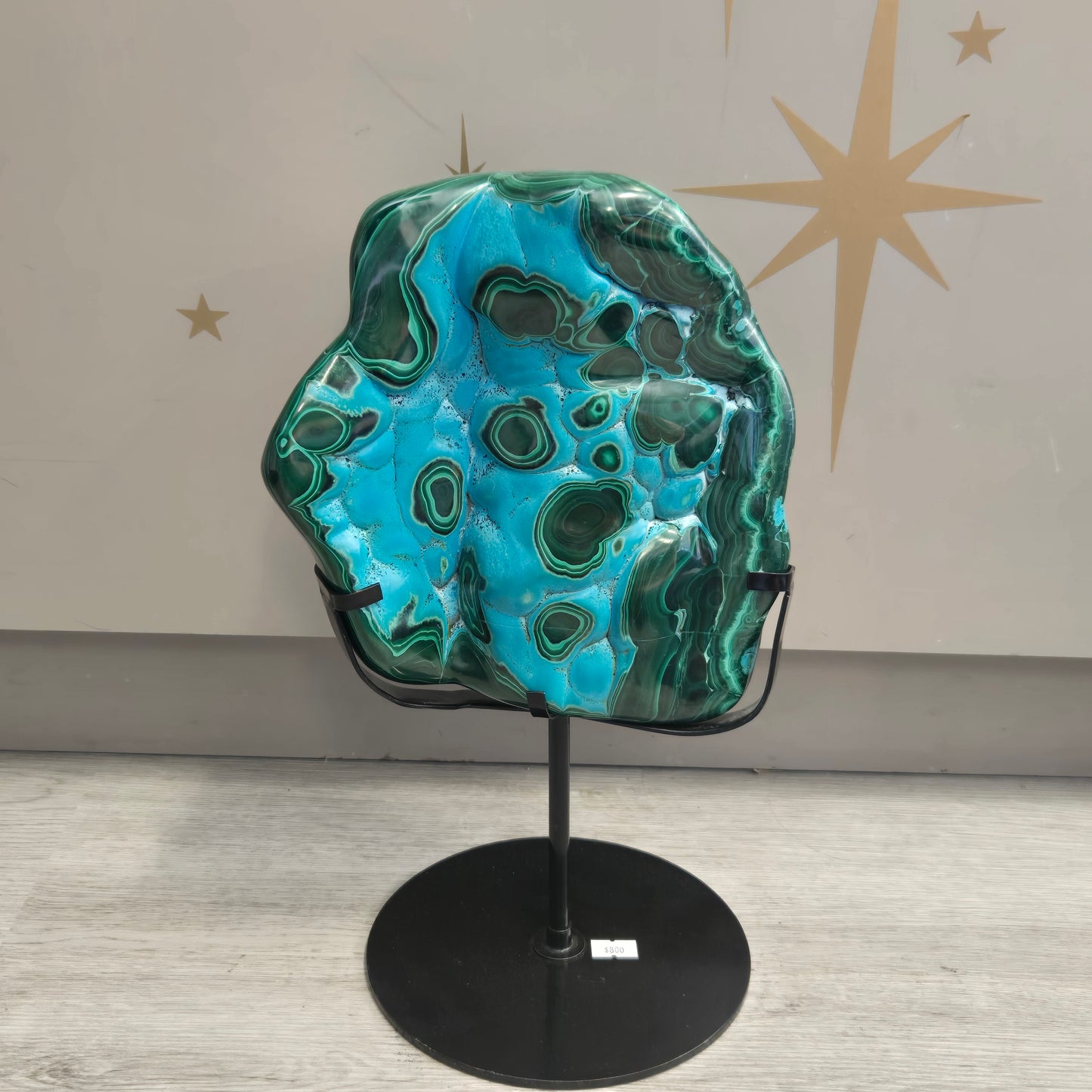 Malachite Chrysocolla Freeform on Stand 205