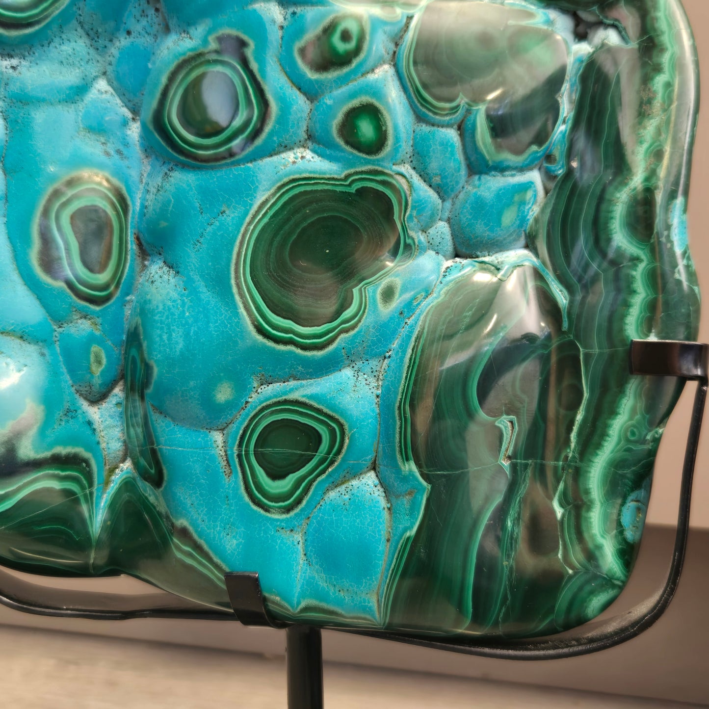 Malachite Chrysocolla Freeform on Stand 205