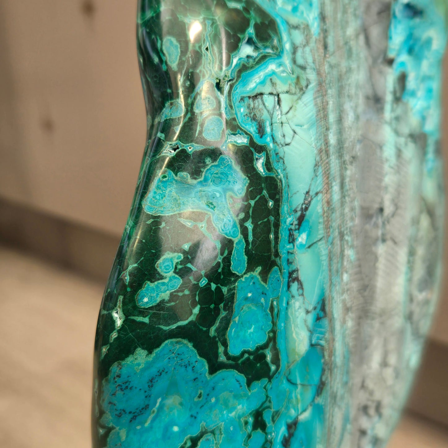 Malachite Chrysocolla Freeform on Stand 205