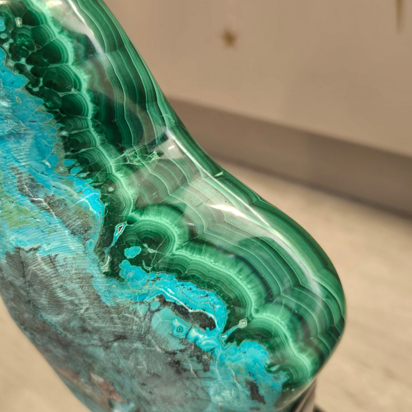 Malachite Chrysocolla Freeform on Stand 205
