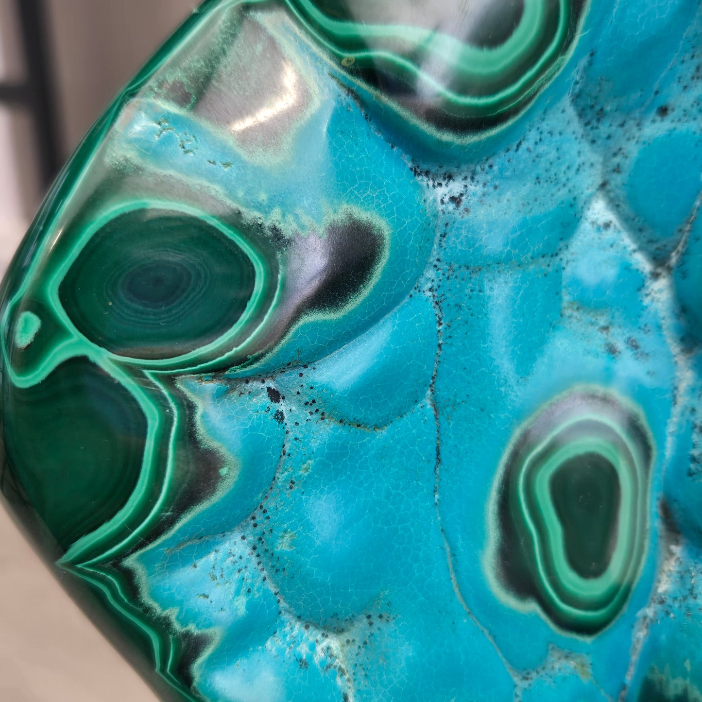 Malachite Chrysocolla Freeform on Stand 205