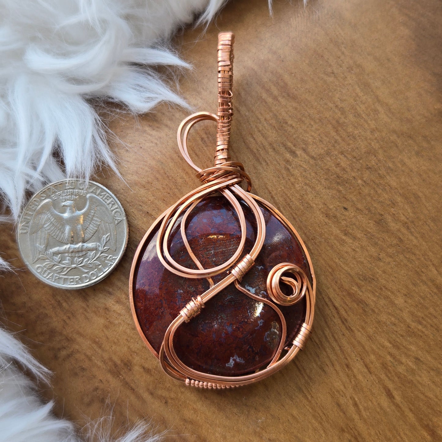 Red Moss Agate Pendant 1037