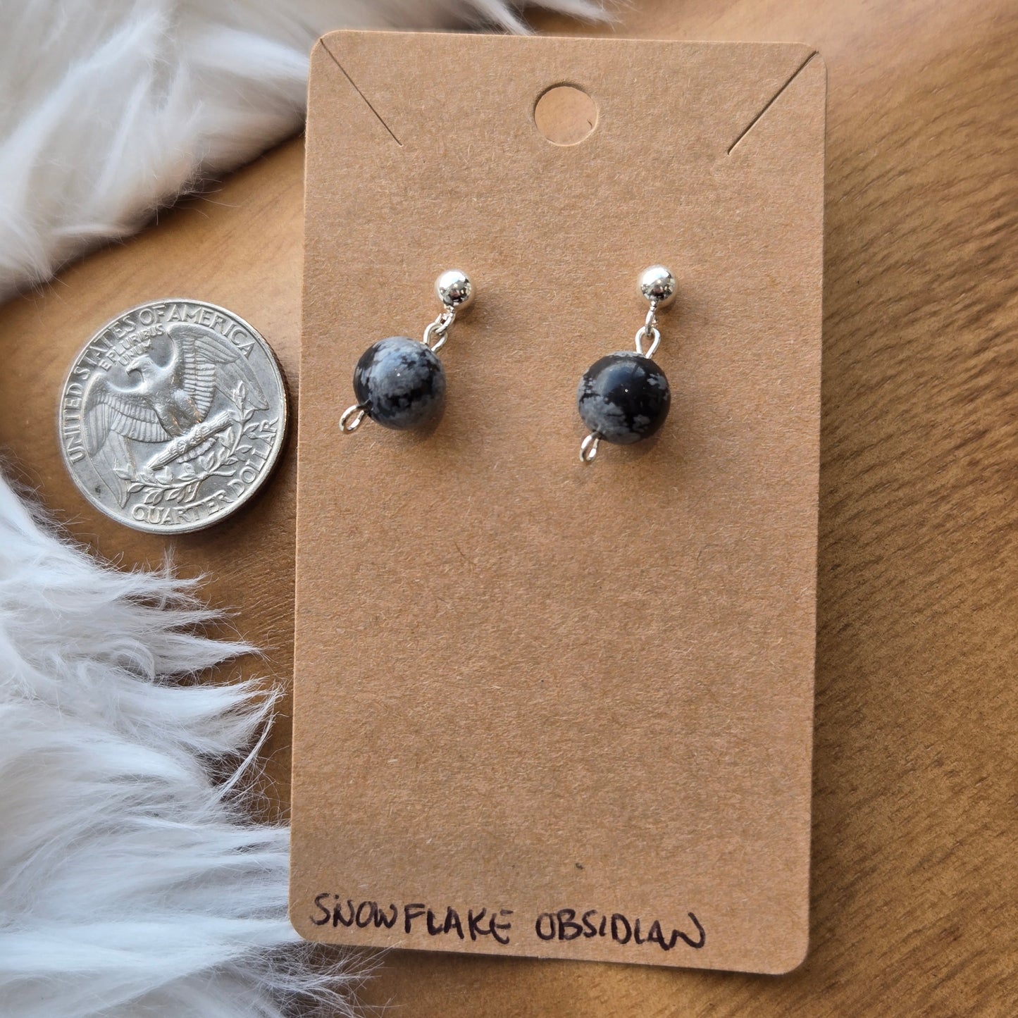 Snowflake Obsidian Earrings 1191