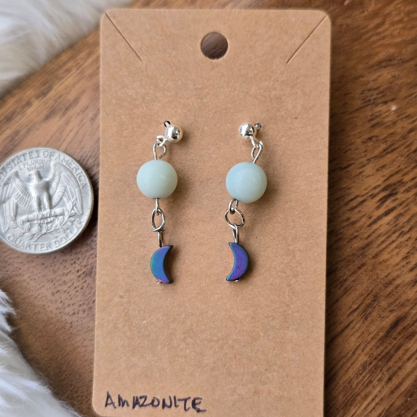 Amazonite with Moons Earrings 1271