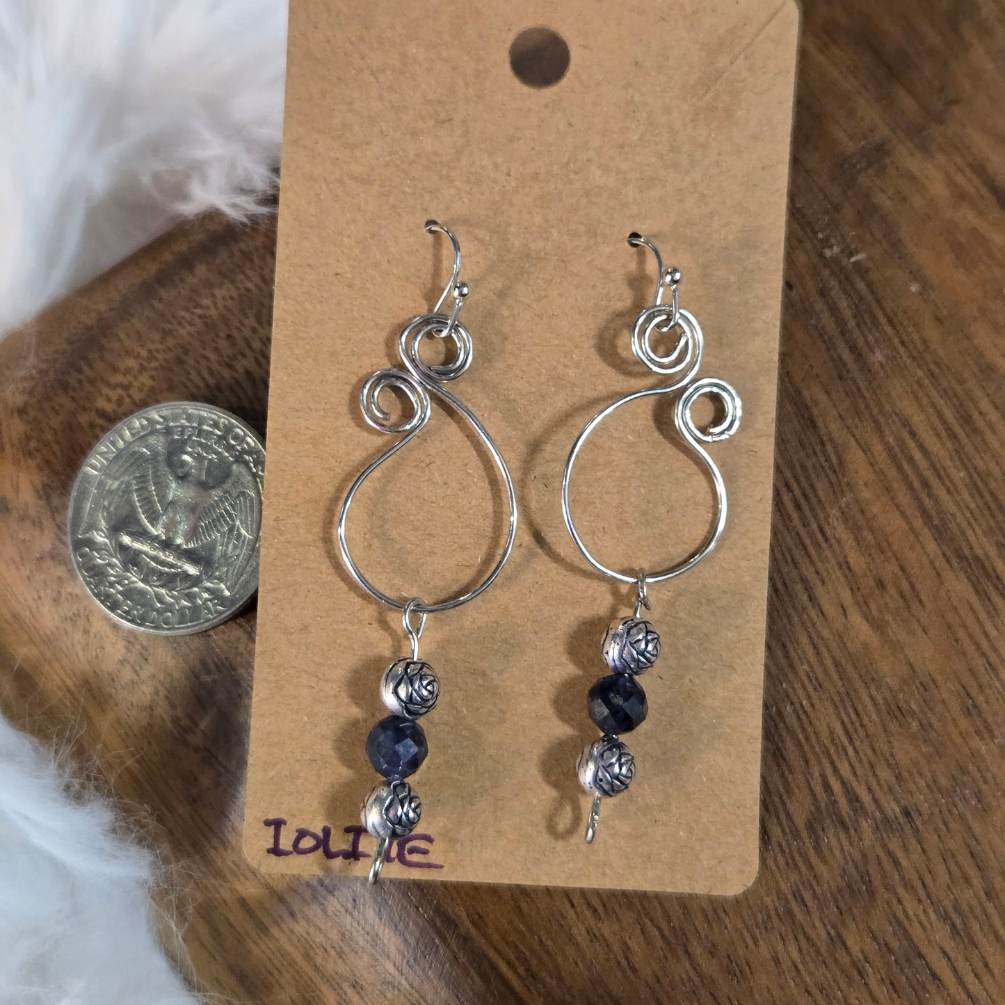 Iolite Lyre Earrings 1332