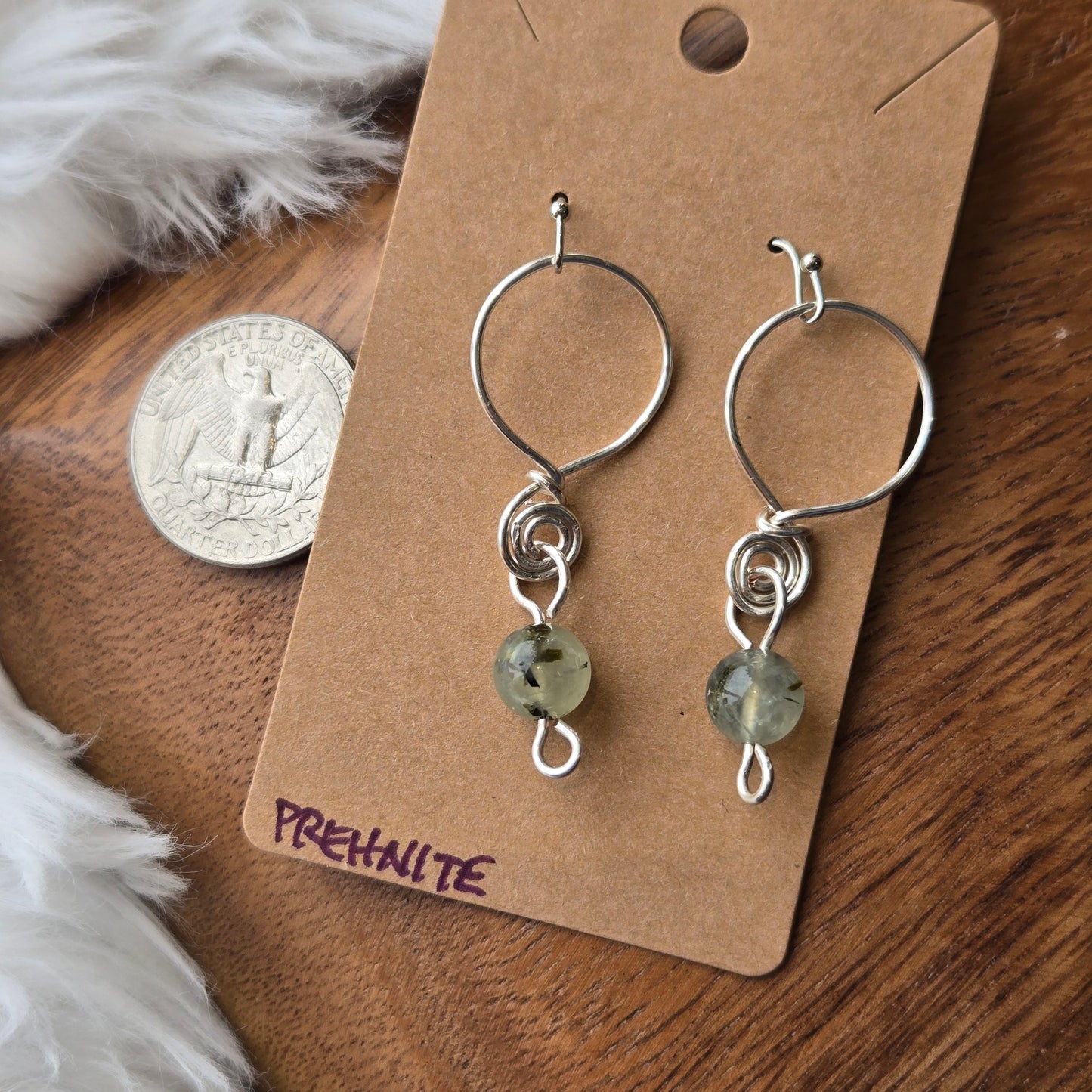 Prehnite Swirl Hoops Earrings 1336