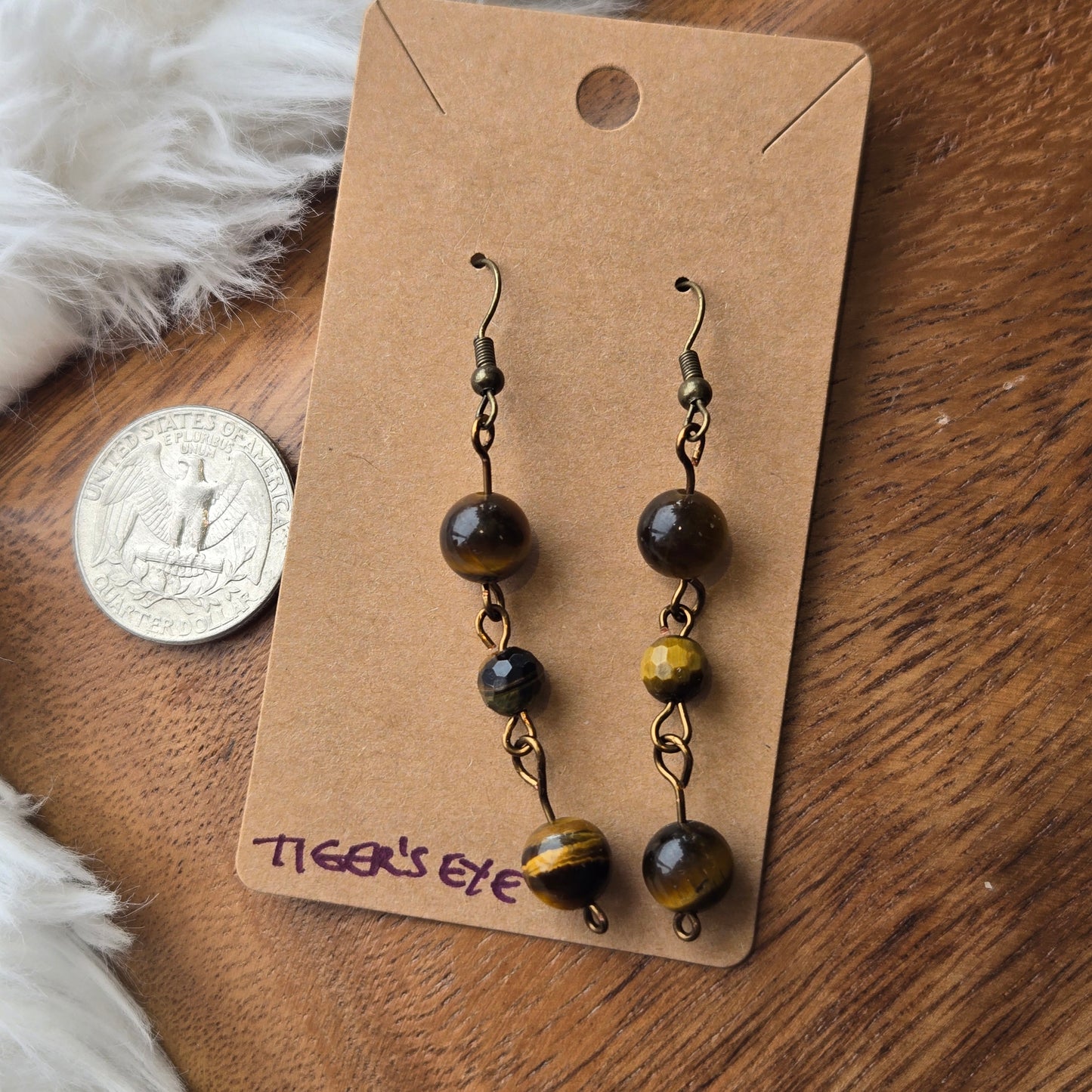 Triple Tiger's Eye Earrings 1338