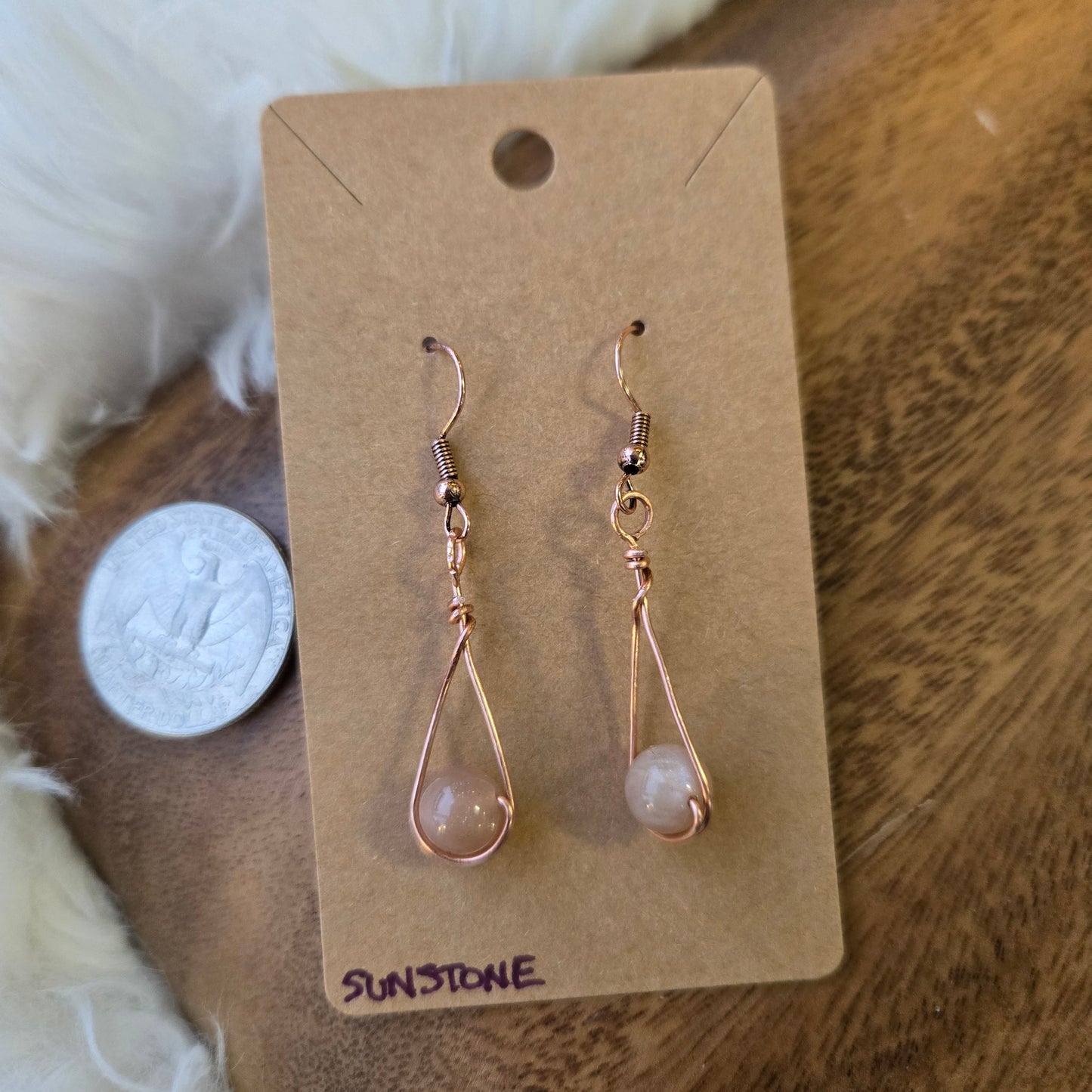 Sunstone Teardrop Earrings 1348