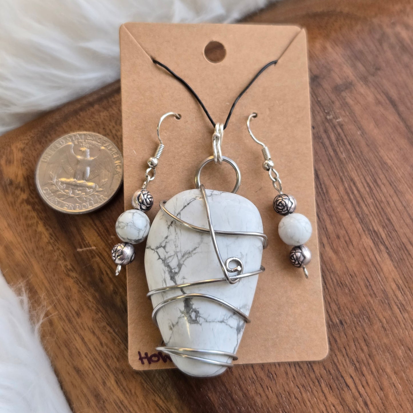 Amazonite Pendant & Earring Set 1381