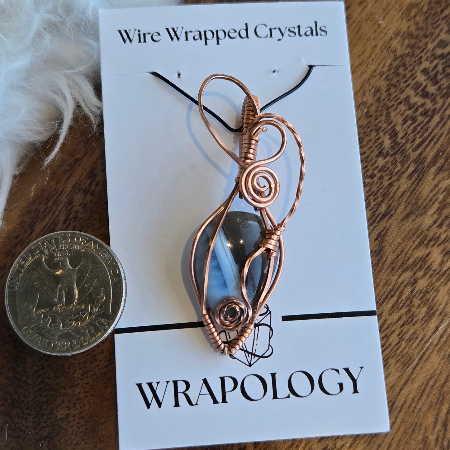 Blue Owyhee Opal Pendant 1525