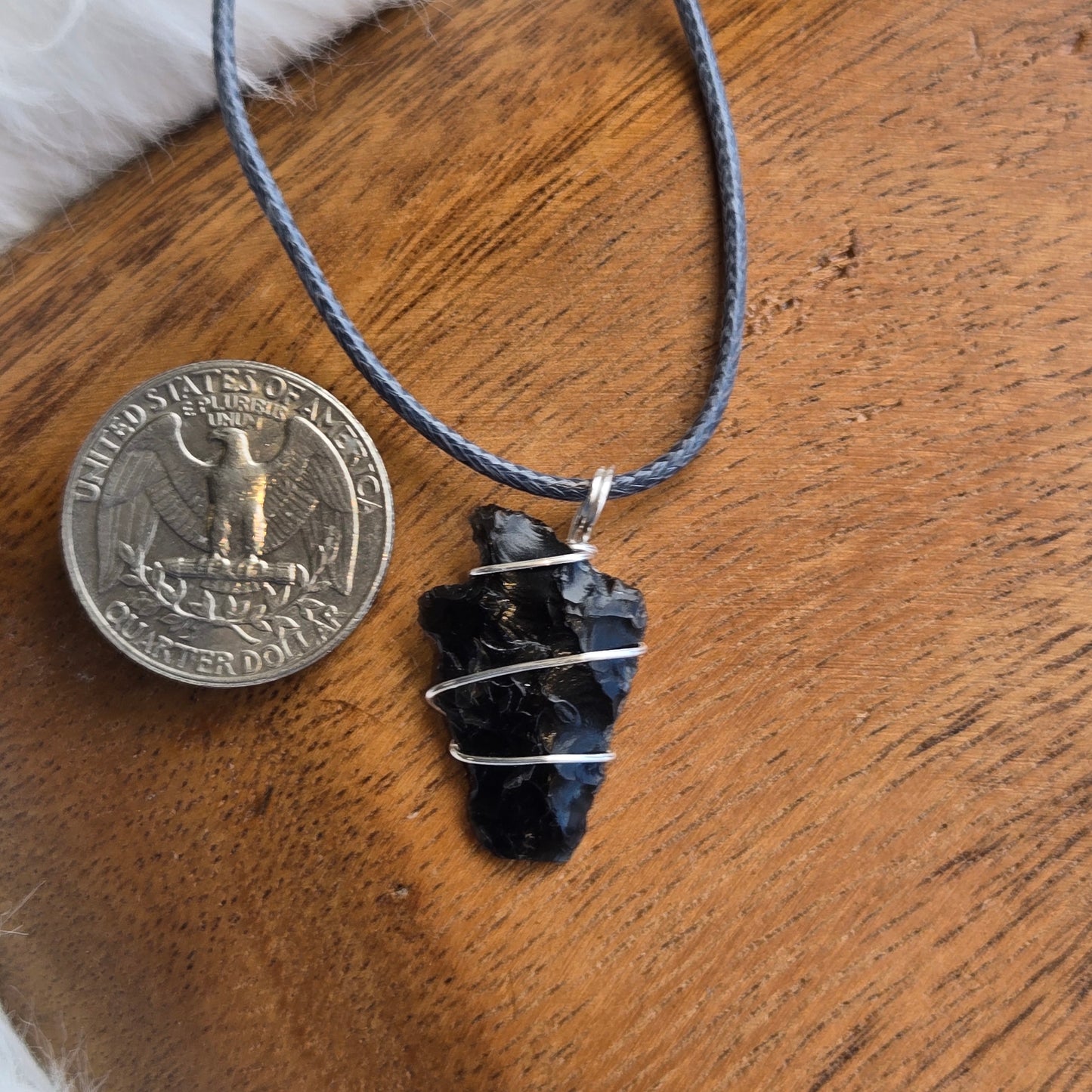 Obsidian Chip Pendant (with cord) 1552