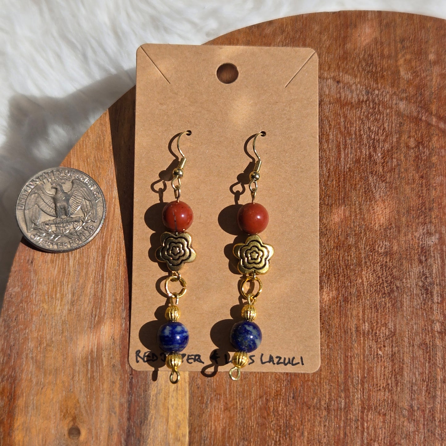 Red Jasper & Lapis Lazuli Earrings 1735