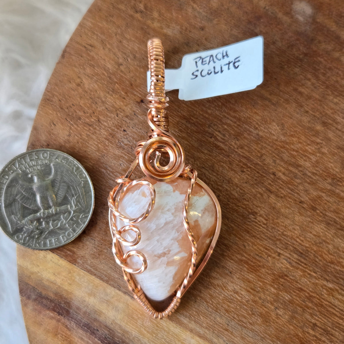 Peach Scolite Pendant 1798