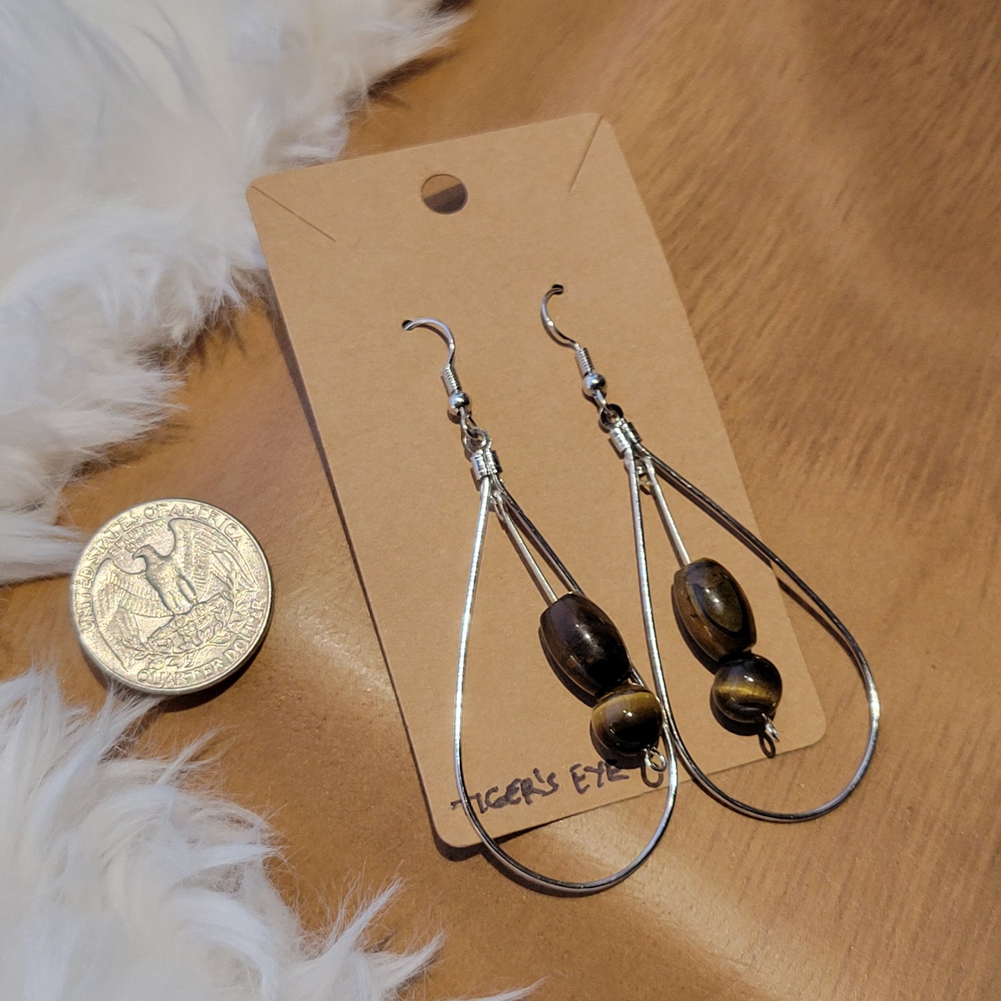 Double Tiger's Eye Earrings 1208
