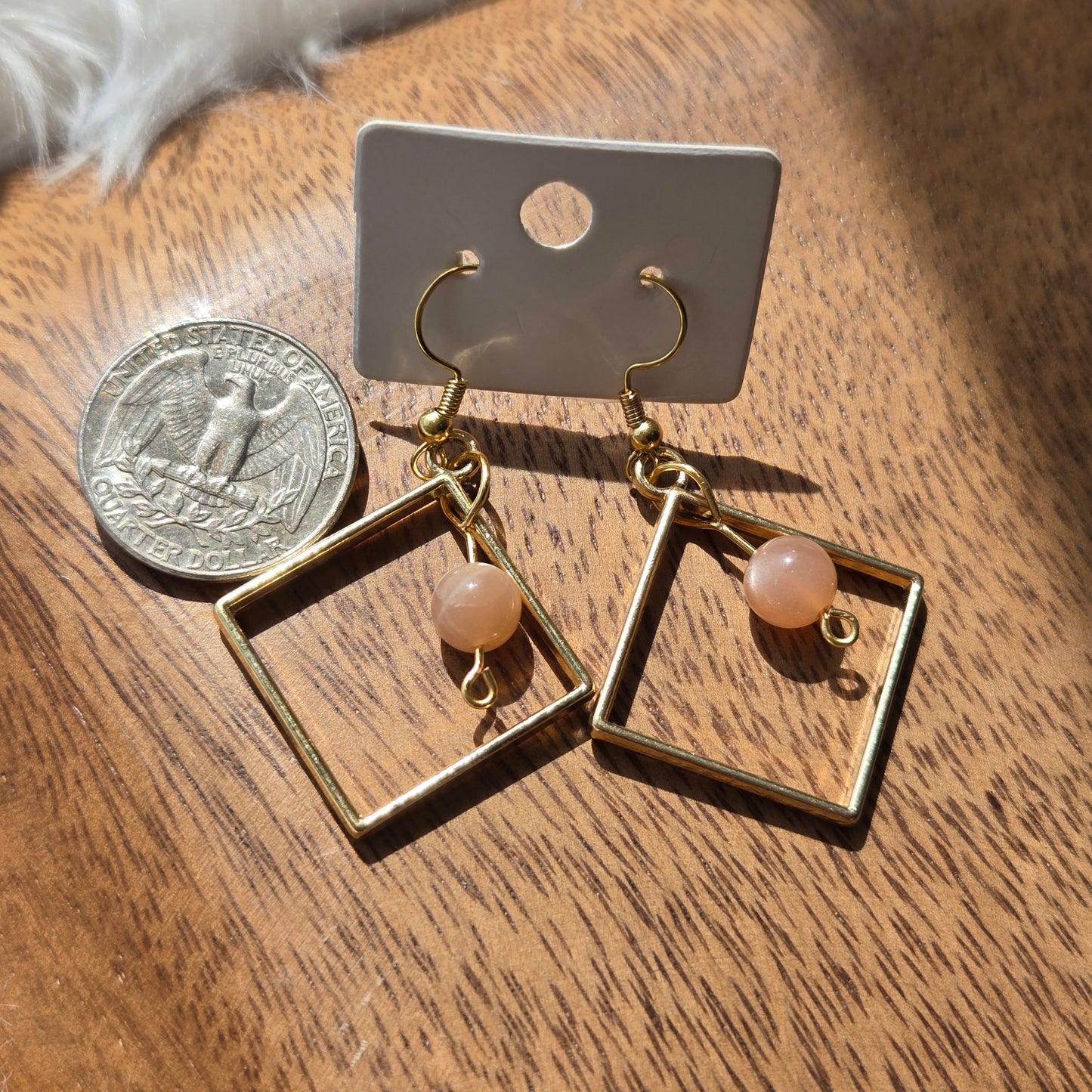 Sunstone Squares Earrings 1122