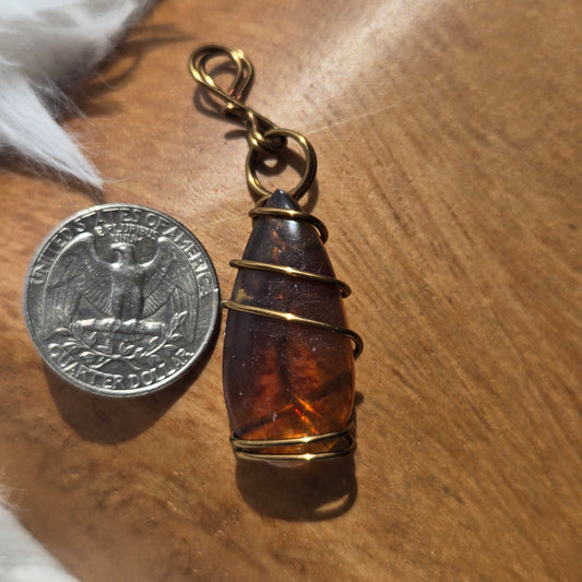 Blue Amber Pendant 936
