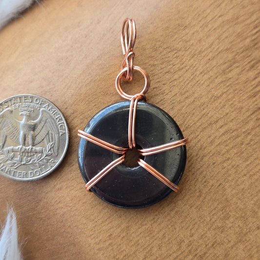 Hematite Disk Pendant 902