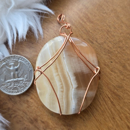 Orange Calcite Pendant 983