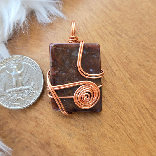 Red Moss Agate Pendant 986