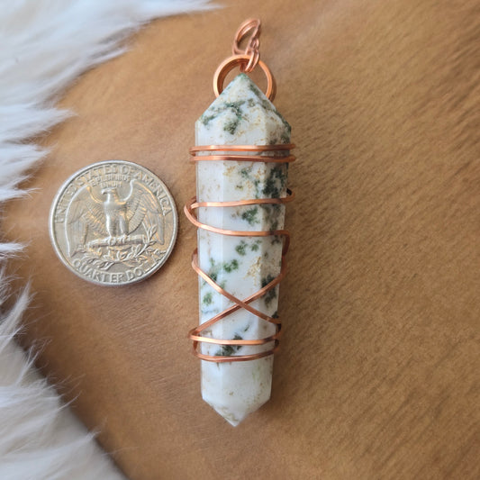 Tree Agate Point Pendant 991