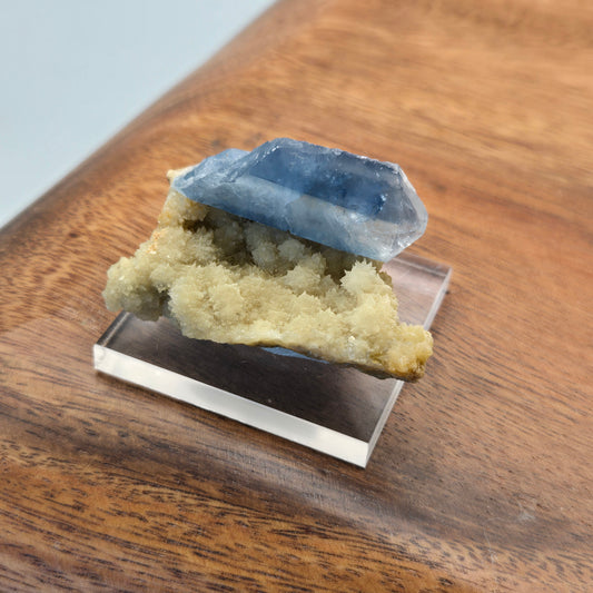 Cobalt Celestine on Calcite 132