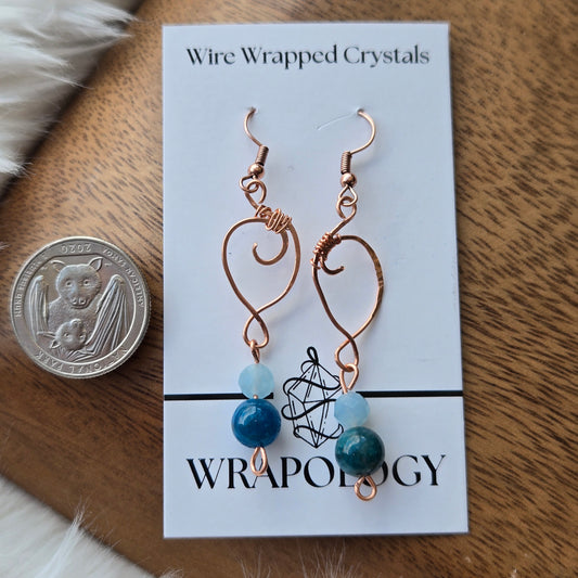 Blue Apatite and Aquamarine Earrings 1070