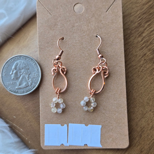 Gold Rutilated Quartz Earrings 1171