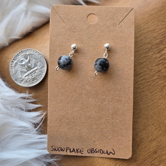 Snowflake Obsidian Earrings 1191