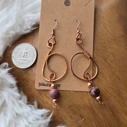 Rhodanite Earrings 1207