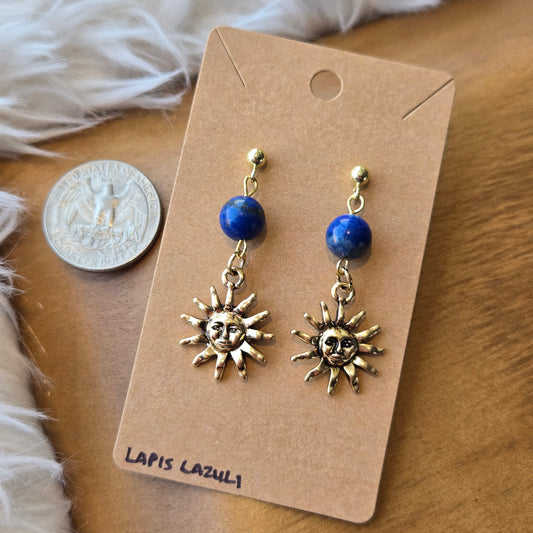 Lapis Lazuli with Sun Earrings 1223