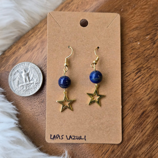 Lapis Lazuli with Stars Earrings 1269
