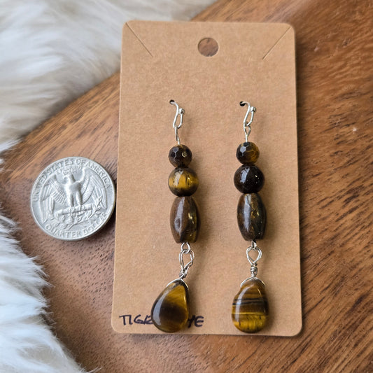 Quadruple Tiger's Eye Earrings 1263
