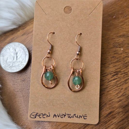 Green Aventurine in Hoops Earrings 1265