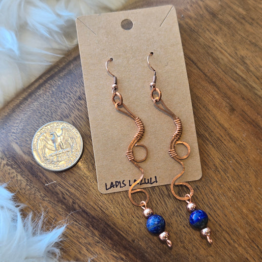 Lapis Lazuli with Swirl Drop Earrings 1283