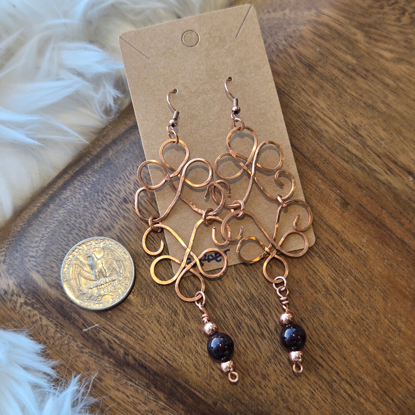 Garnet with Double Celtic Design Earrings 1282